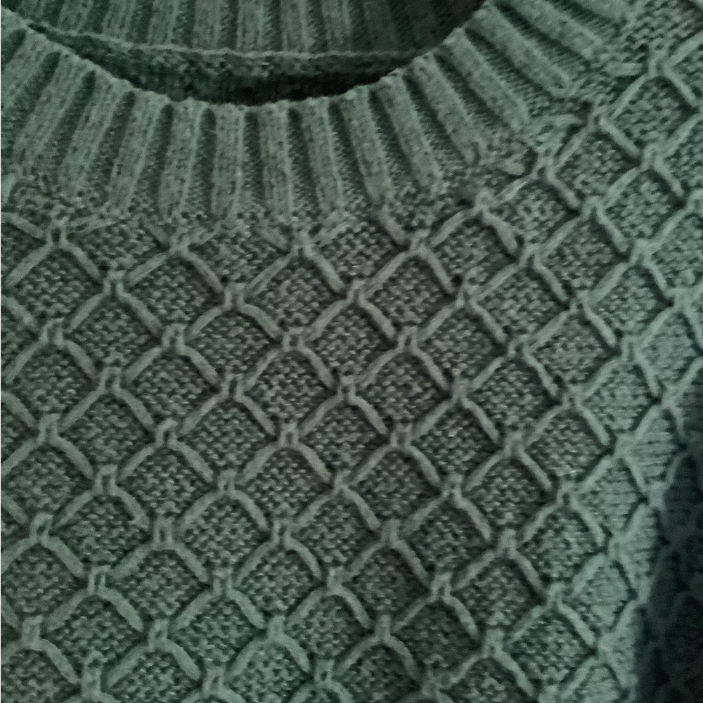 Green Textured Women's Sweater - Picture 4 of 6